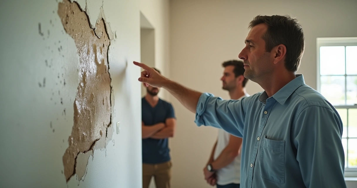 Técnico aponta rachadura e infiltração em parede de casa na Flórida 