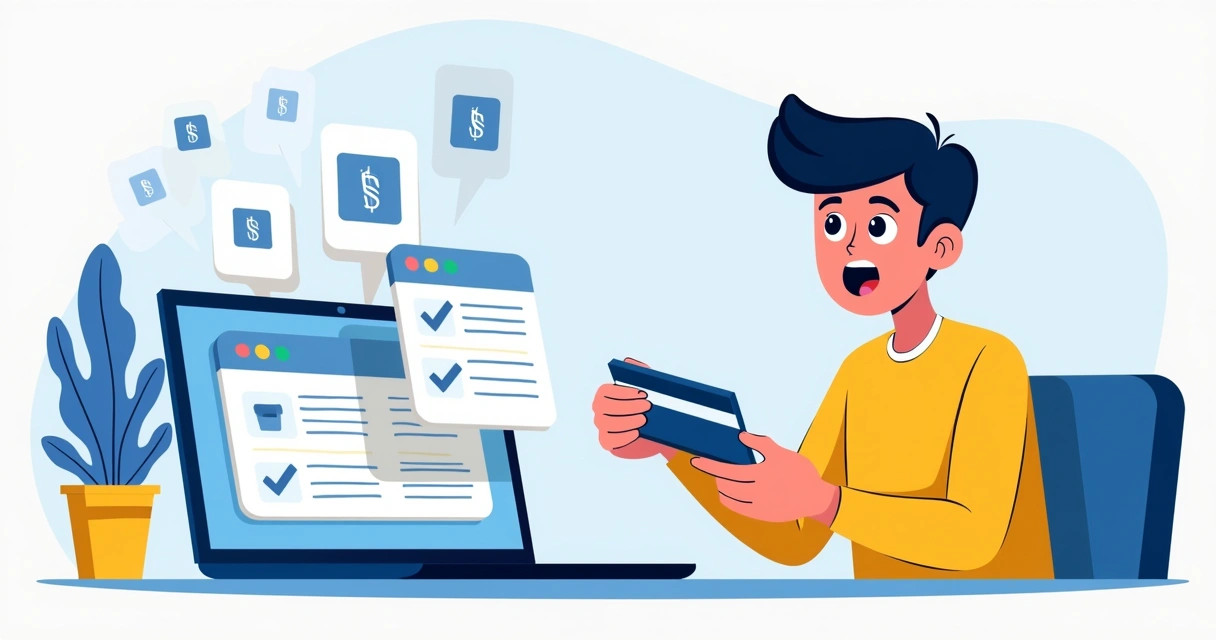 Cliente surpreso com taxas escondidas ao pagar em loja online. 