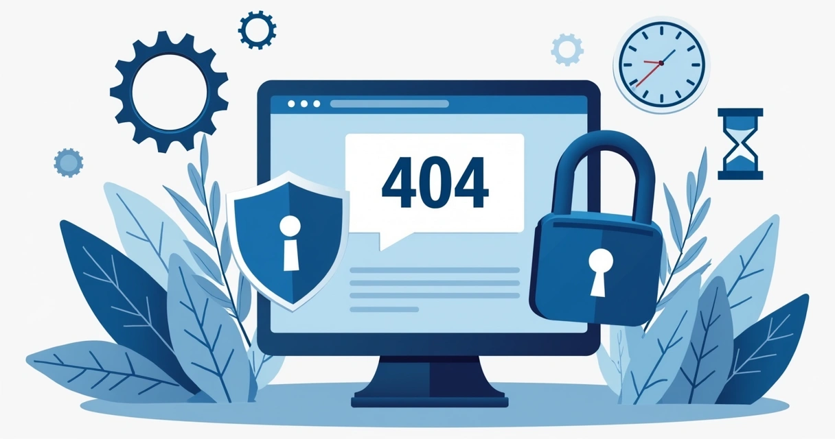Erro 404 e cadeado aberto em site 