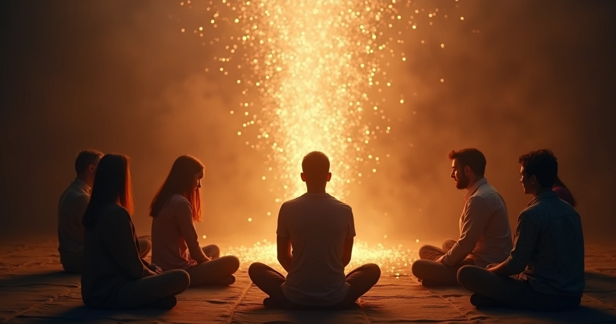 Representación de personas liberando emociones en una constelación integrativa 