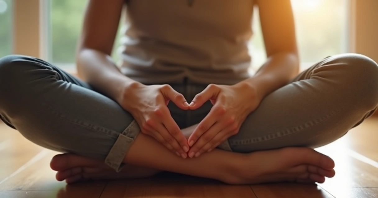 Manos entrelazadas sobre el pecho simbolizando autoconciencia emocional 