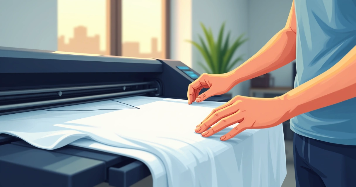 Camiseta recebendo aplicação de vinil termocolante, mostrando recorte eletrônico e prensa térmica 