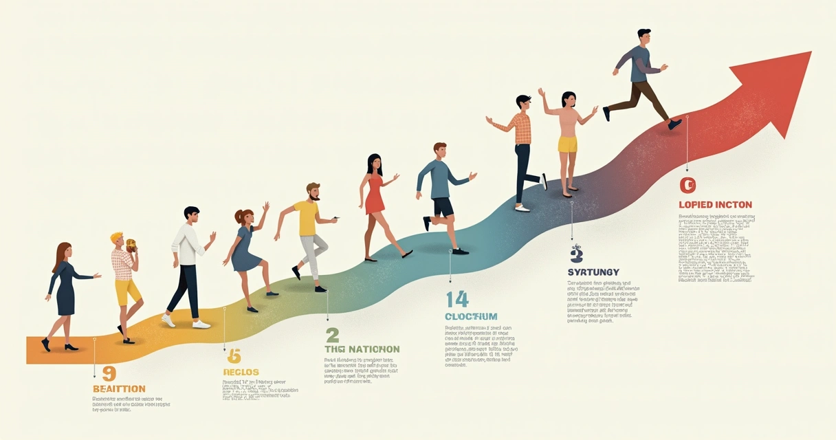 Diagrama ilustrando etapas do autoconhecimento com flechas conectando os estágios 