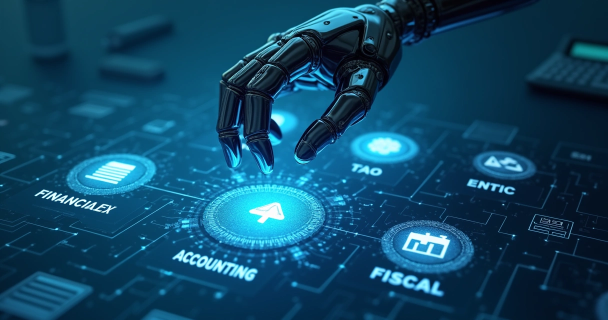 Fluxo digital com robô e módulos fiscais e contábeis interligados 