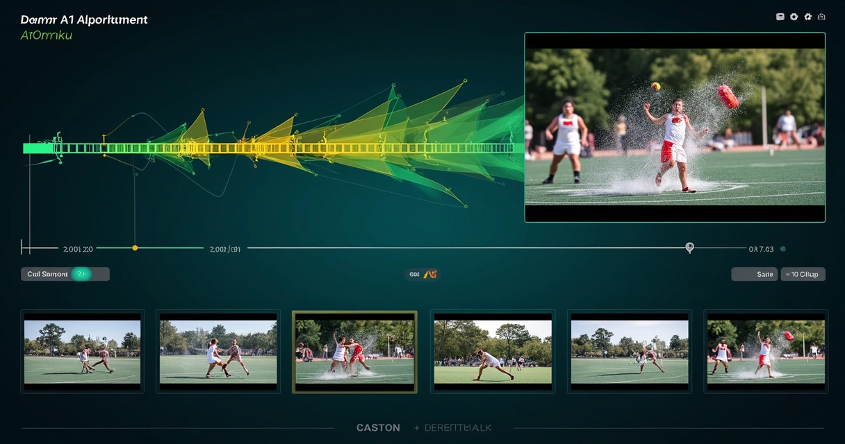 Video timeline being automatically cut into different ready snippets 