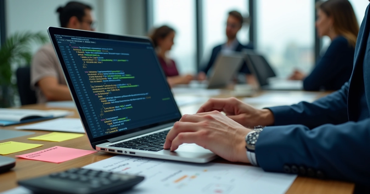 Código VBA sendo executado no Excel por um analista financeiro 