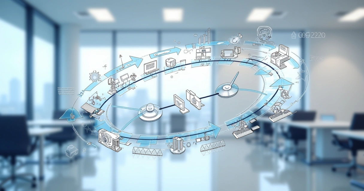 Fluxo de um ciclo de vida de dados corporativo 