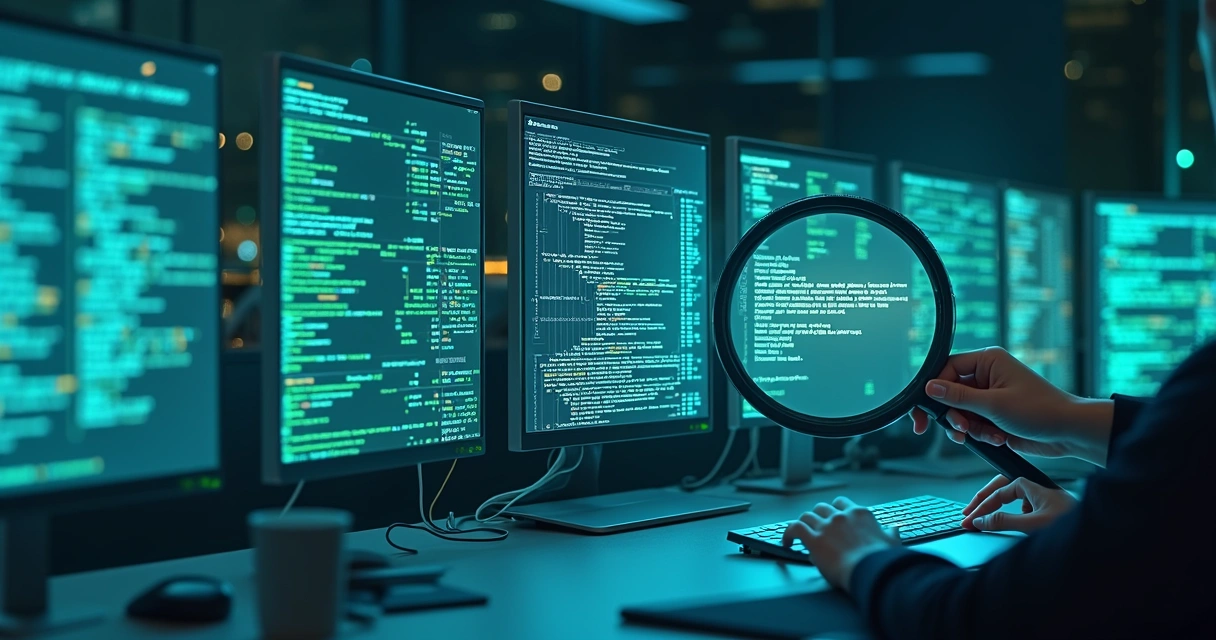 Representação visual de um processo digital de classificação fiscal com informações fiscais conectadas por fluxos de dados 