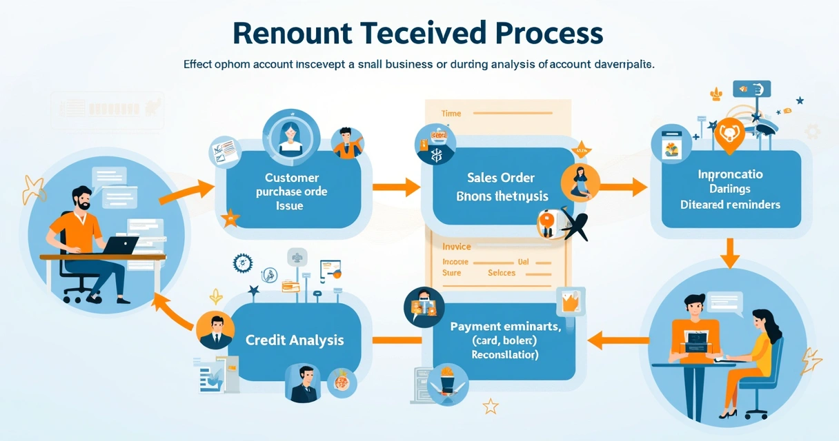 Fluxo do processo de contas a receber desde a emissão até o recebimento.