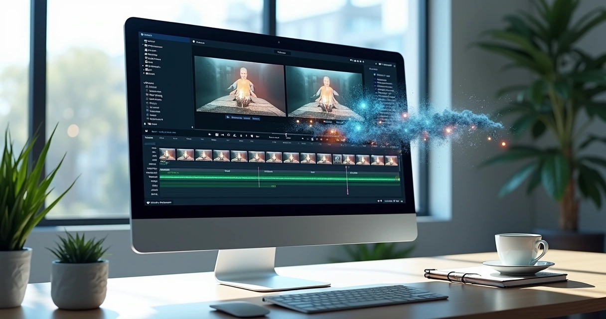 Fluxo de trabalho de corte automático com IA, mostrando upload, análise do vídeo e seleção de trechos 