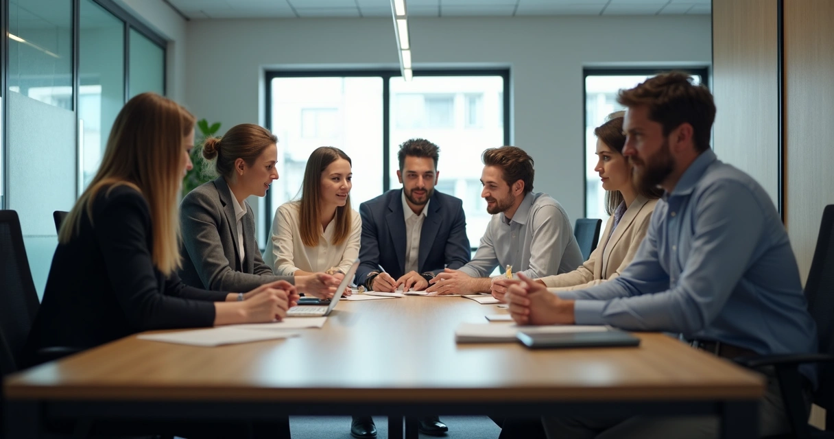 Equipe atuando com confiança e foco durante situação de crise, dono observando sem intervir 