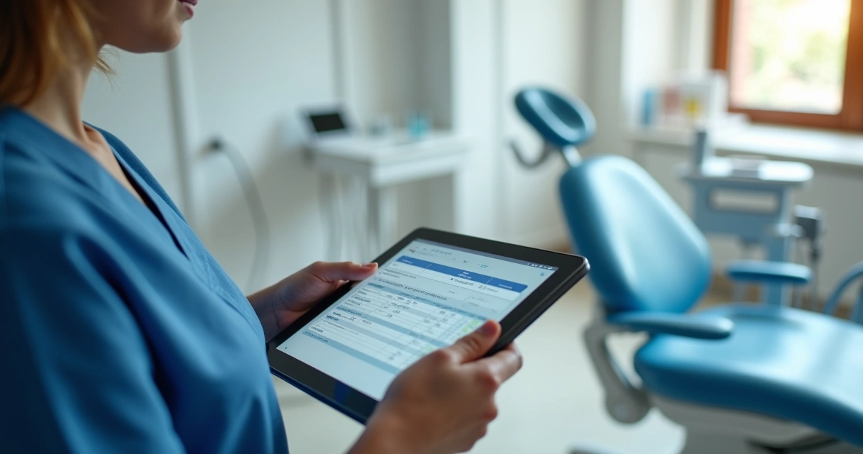 Processo digital em clínica odontológica moderna 