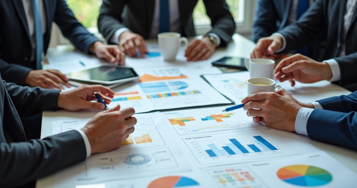 Equipe analisando processos de due diligence em diferentes etapas 