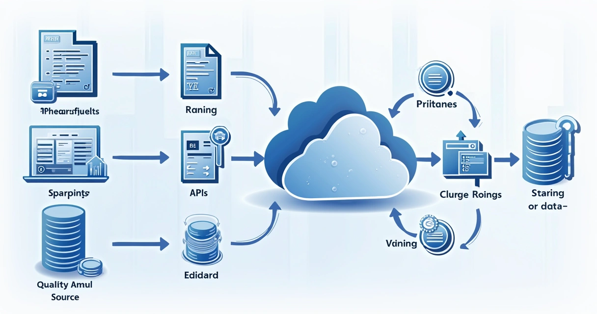 Fluxo visual do enriquecimento de dados em cascata com múltiplas fontes 