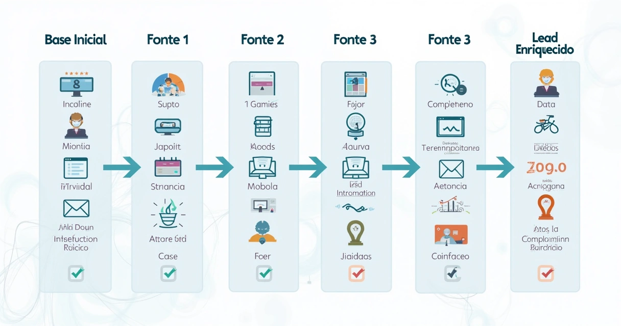 Fluxograma mostrando as etapas do enriquecimento de dados em cascata 