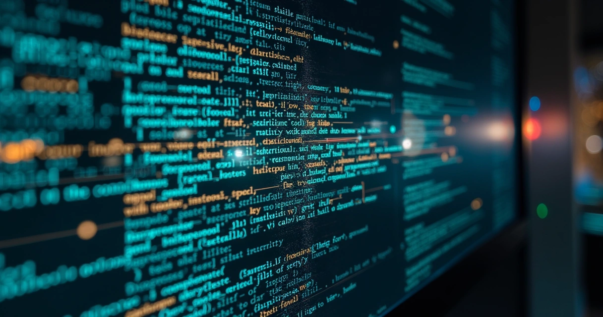 Fluxo visual de um texto sendo construído por inteligência artificial em uma tela de computador. 