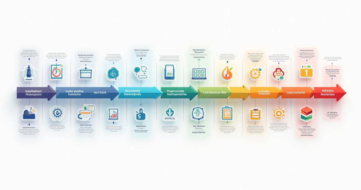 Fluxo integrado de processos mostrando etapas de vendas B2B 
