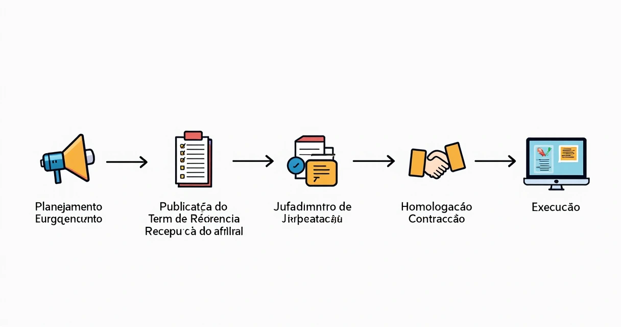 Fluxo de etapas do processo licitatório para comunicação 