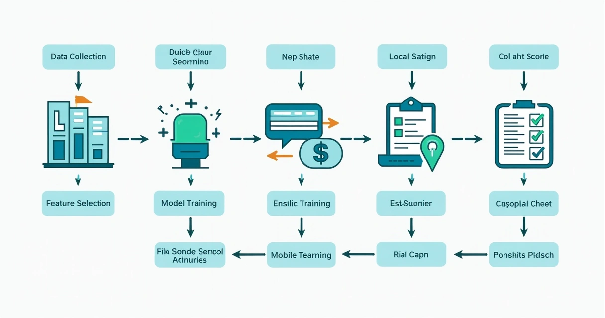 Fluxograma simples de machine learning para prever risco de churn 