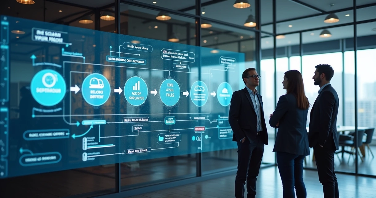Processo empresarial visualizado e mapeado por IA 