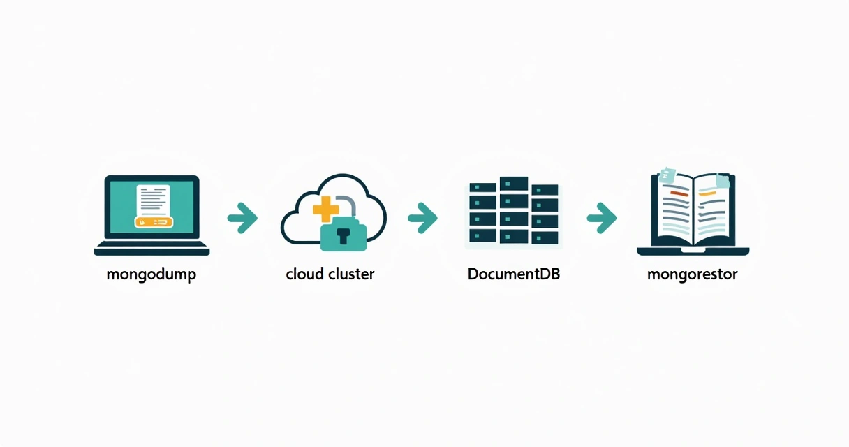Esquema passo a passo de migração de dados para Amazon DocumentDB 
