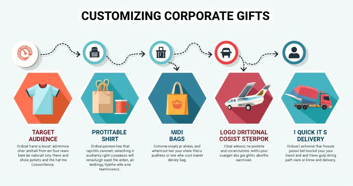 Infográfico do processo de personalização de brindes corporativos 