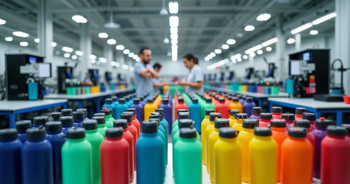 Customização de brindes promocionais em produção em fábrica 
