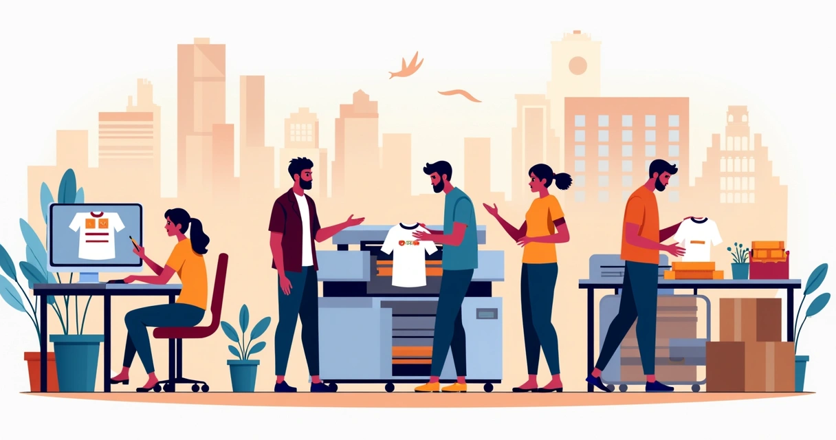 Processo produção camisetas personalizadas Araçatuba 