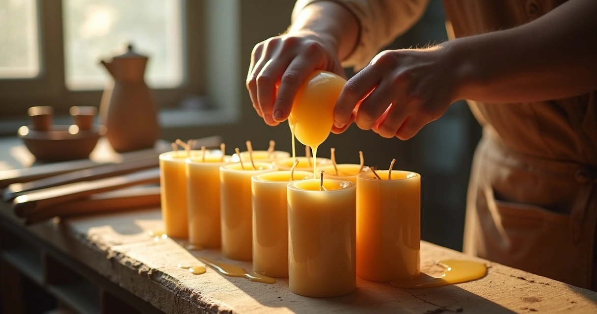 Processo artesanal de produção de vela de cera vegetal