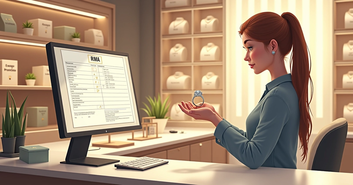 Fluxo interno de rma para joias de alto valor 