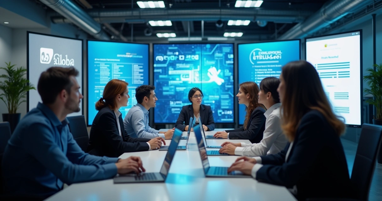 Profissionais jovens participando de processo seletivo em tecnologia 