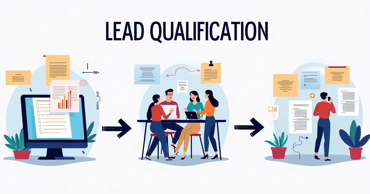 Fluxo tradicional de qualificação de leads com formulários e equipe comercial 