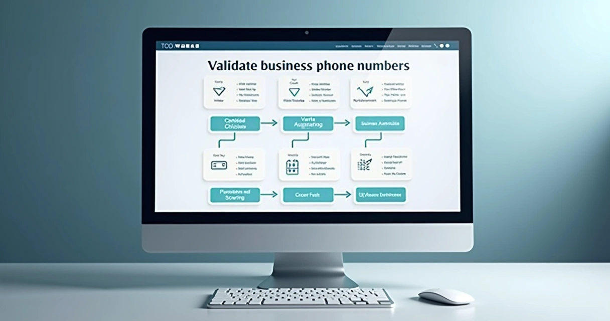 Fluxograma mostrando etapas de validação de telefone comercial 