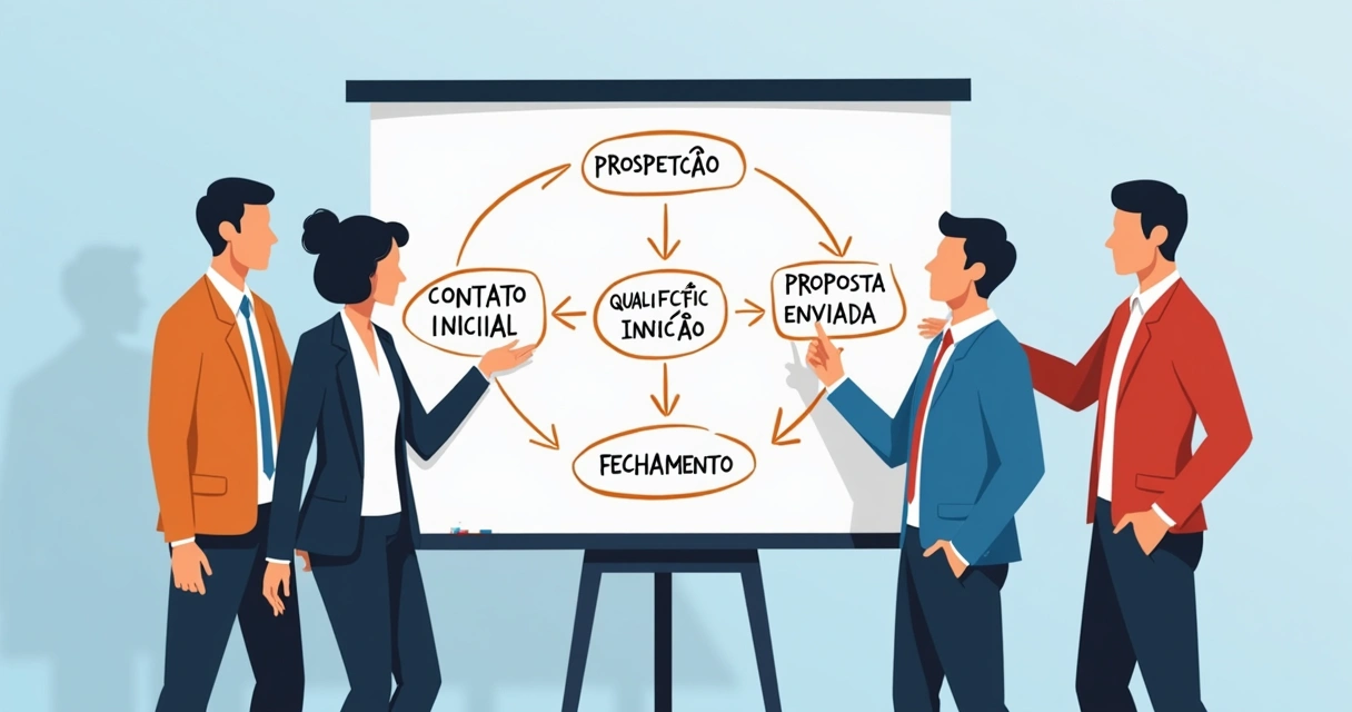 Fluxograma simples mostrando etapas do processo de venda