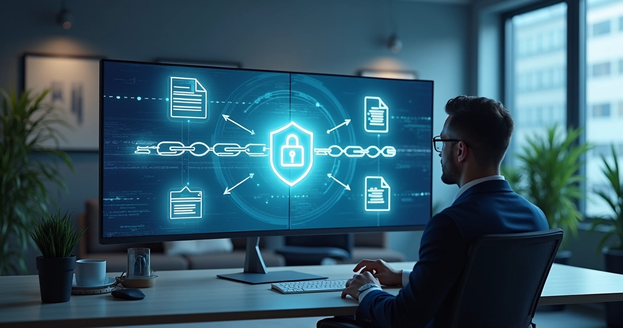 Documentos automatizados em uma mesa de escritório 