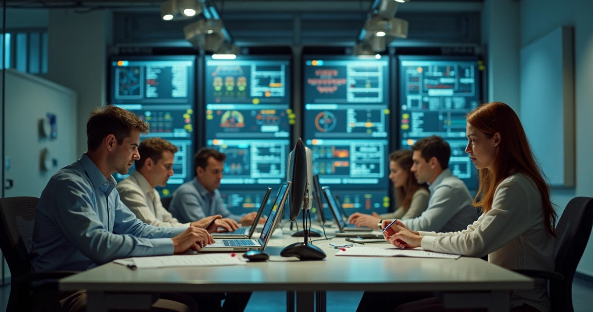 Funcionários usando planilhas paralelas ao sistema de automação 