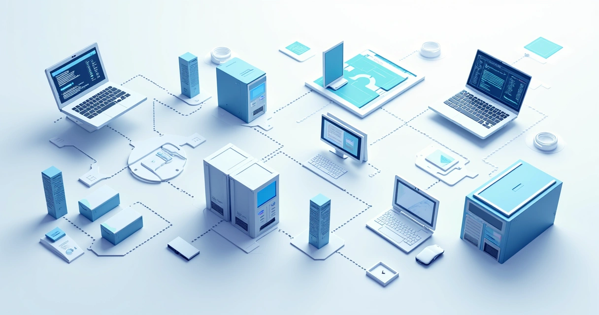 Fila longa de processos sendo filtrados por computador com IA 