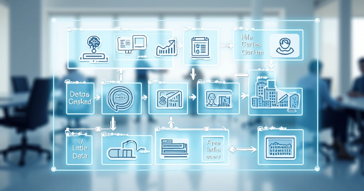 Fluxograma digital de processos de negócio com elementos de inteligência artificial 