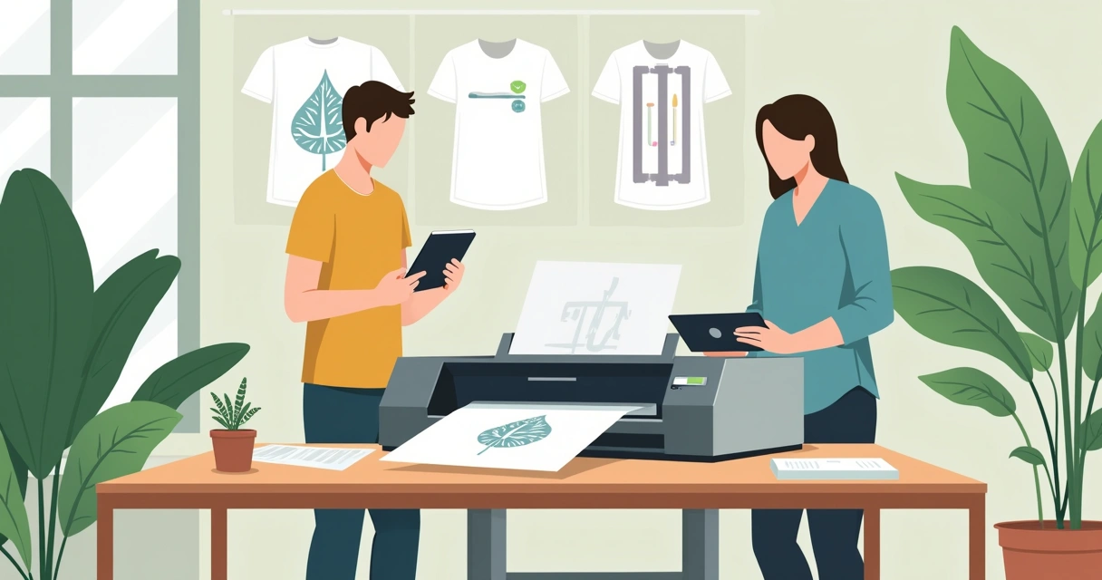 Processo de personalização de camiseta ecológica com estampa DTF