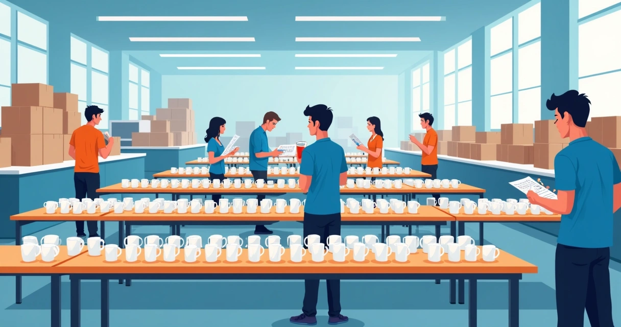 Linha de produção de canecas personalizadas em lote