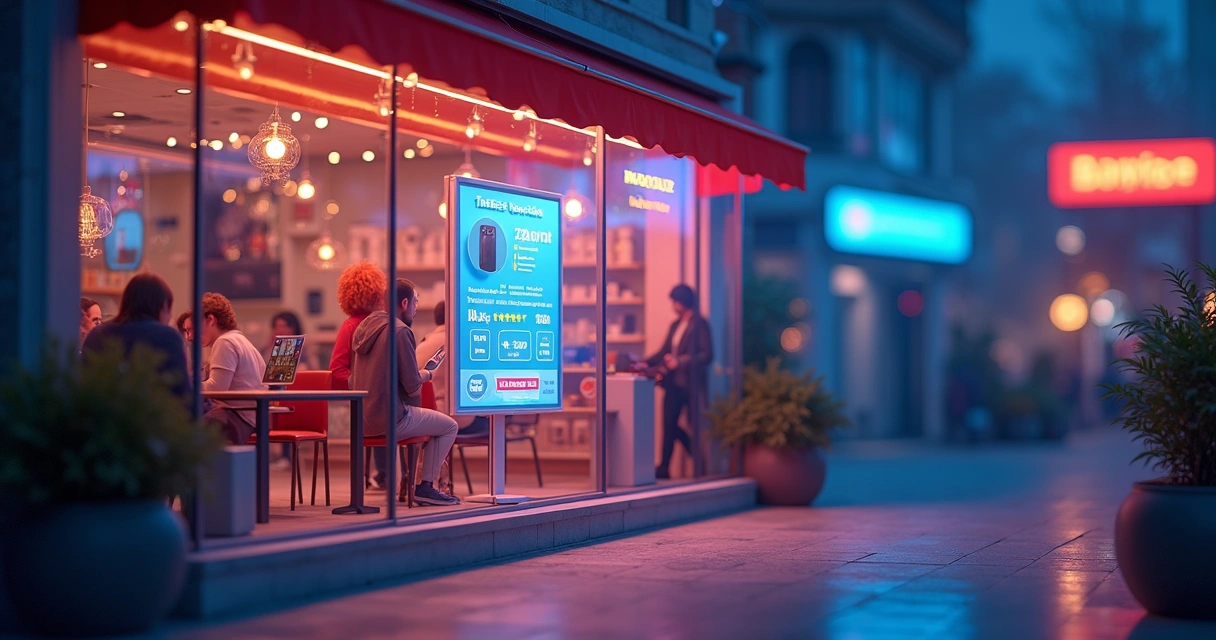 Produto em destaque em vitrine de marketplace digital 