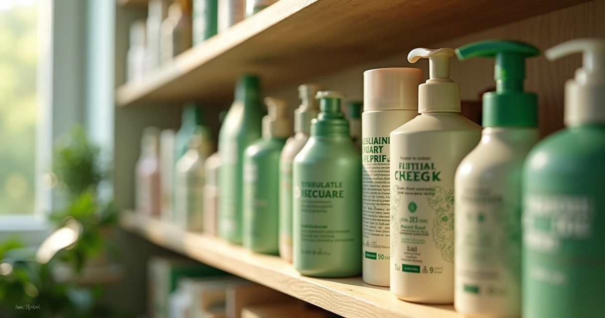 Produtos de higiene e beleza sustentáveis em farmácia 