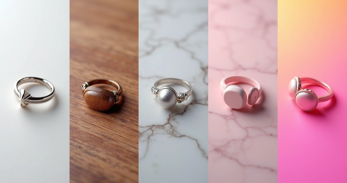 Produtos com diferentes estilos de fundo criados por IA 