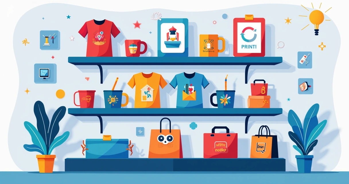 Vitrine digital com diversos produtos personalizados 