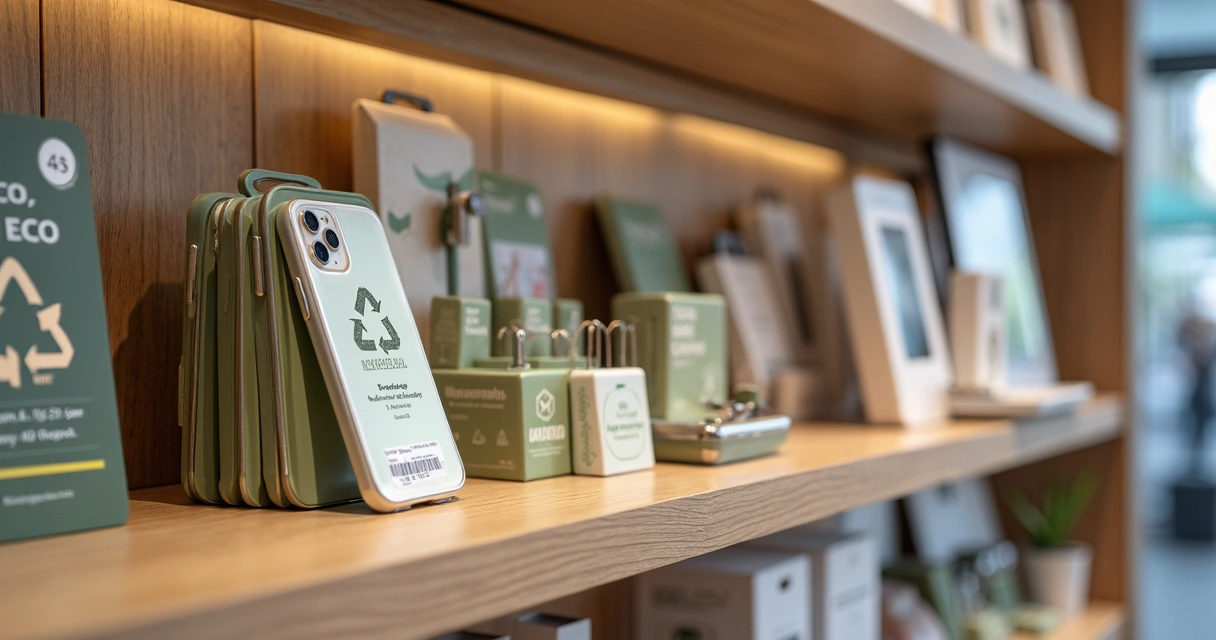 Acessórios de celular sustentáveis disponíveis em prateleira