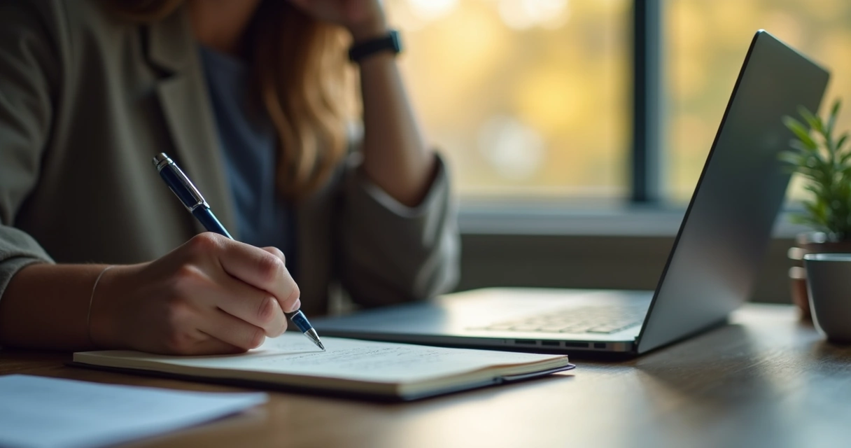 Professional writing reflective notes after feedback 