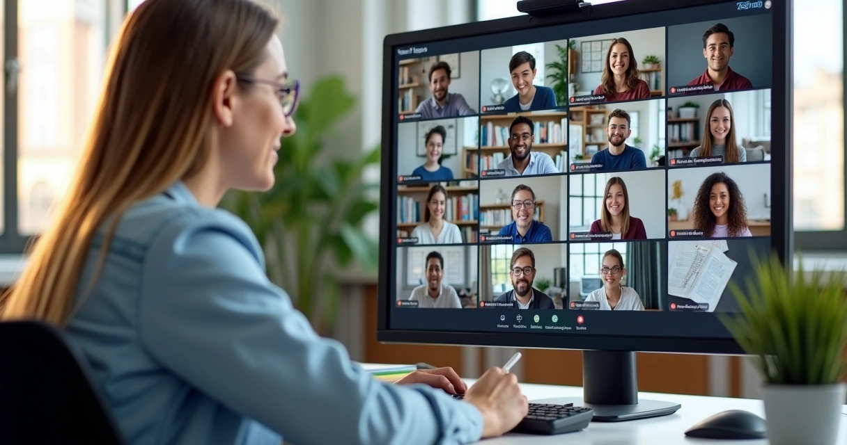 Professor em sala virtual com Zoom em ambiente EAD 