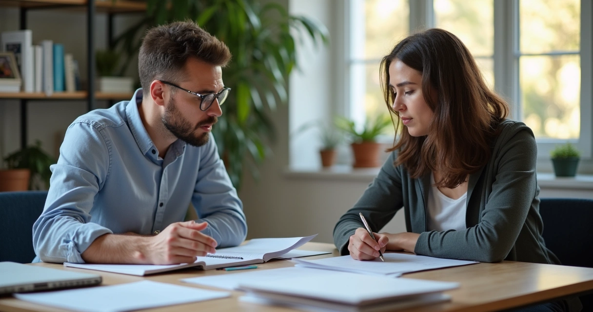 Professor auxiliando estudante em mesa de estudo 