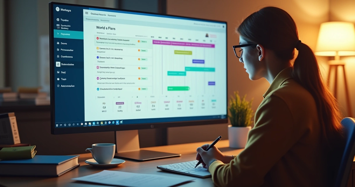 Professor configurando cronograma em plataforma online