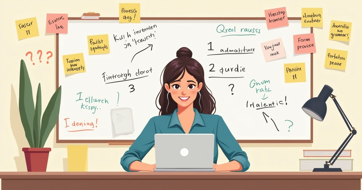 Professor digitando prompts avançados para inglês 